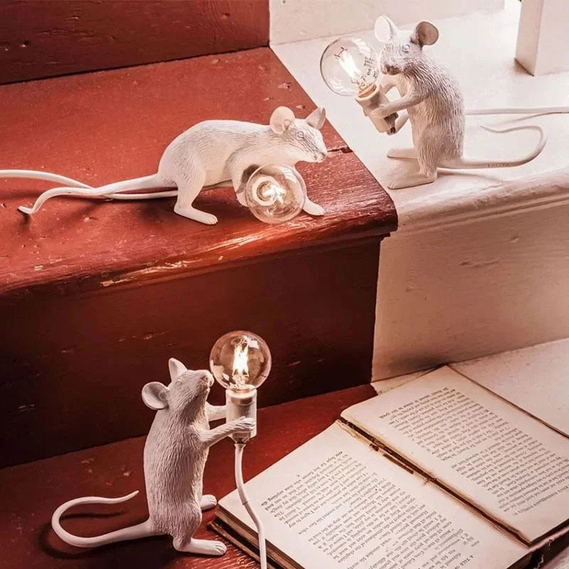 Modern USB Mouse Lamp LED Night Light – Creative Animal Shape Nightstand Lamp for Home Decor, Bedroom and Desktop Lighting