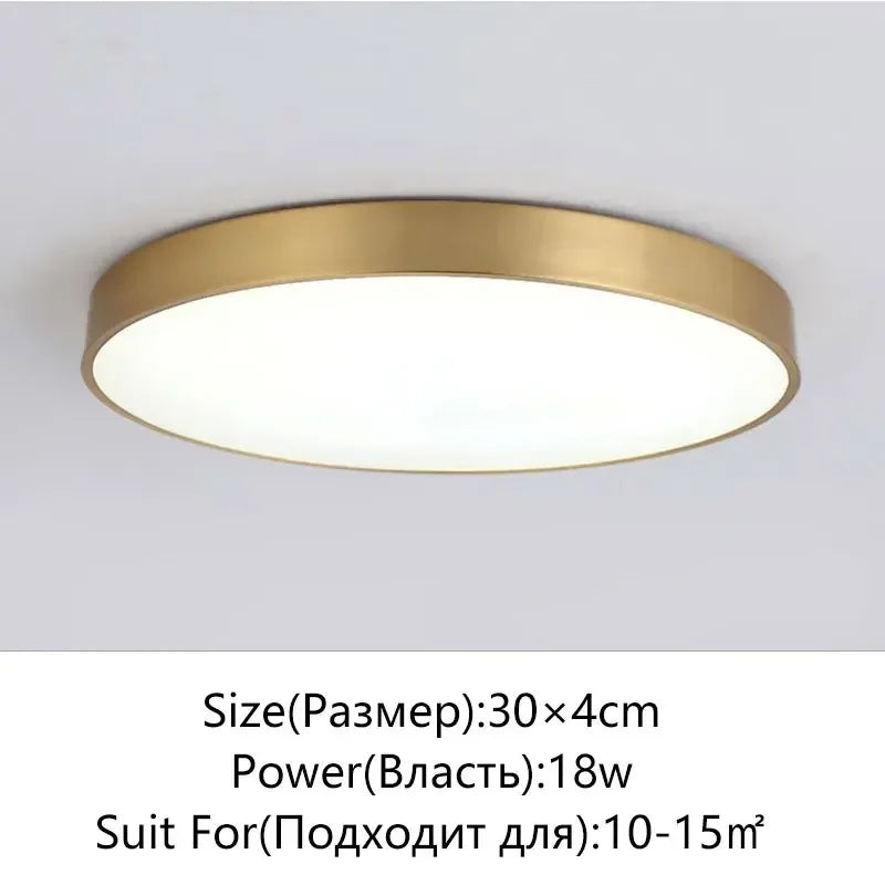 Modern LED Halogen Ceiling lamps - Simple golden round