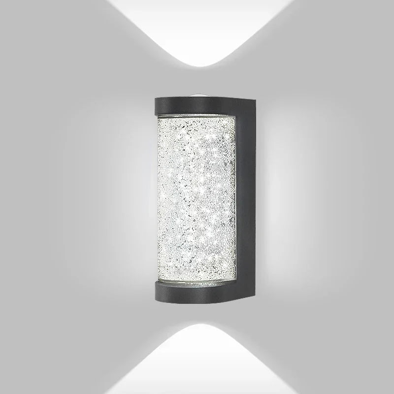 Modern waterproof LED outdoor wall lamp - Crystal wall lamp for garden, patio, and door lighting