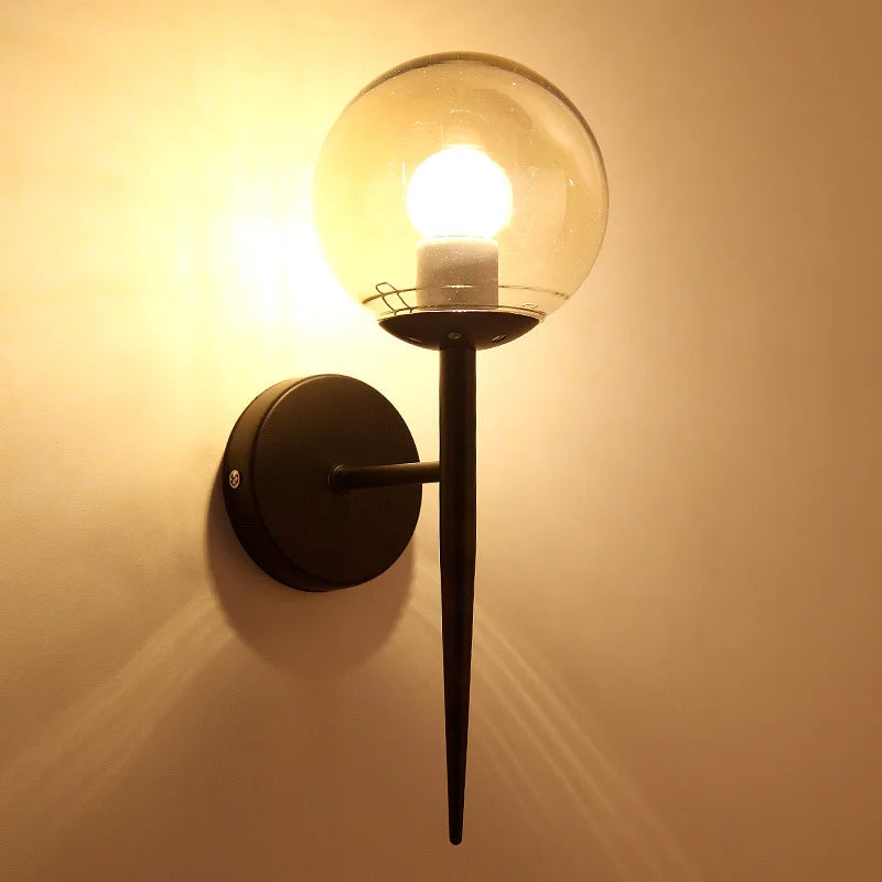 Modern Minimalistic LED Wall Lamp – European Style Glass Wall Lamp for Living Room, Bedroom and Nightstand