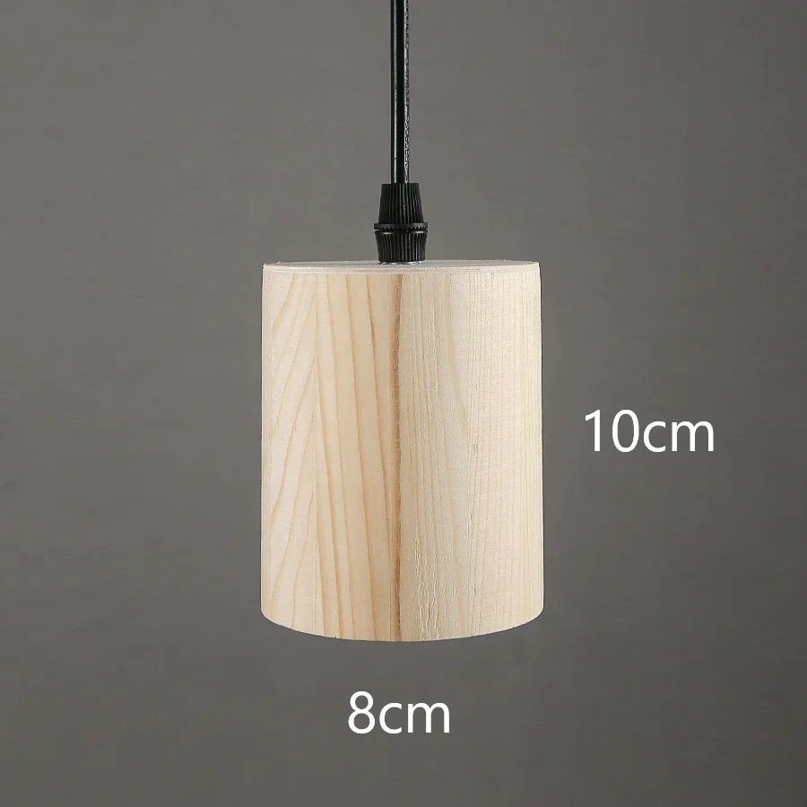 Modern wooden pendant lamp - Nordic style solid wood lamp for living room, bedroom, bar and restaurant, E27 lamp base