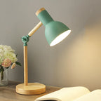Creative Nordic Wood Art LED Table Lamp – Adjustable Head & Eye Protection
