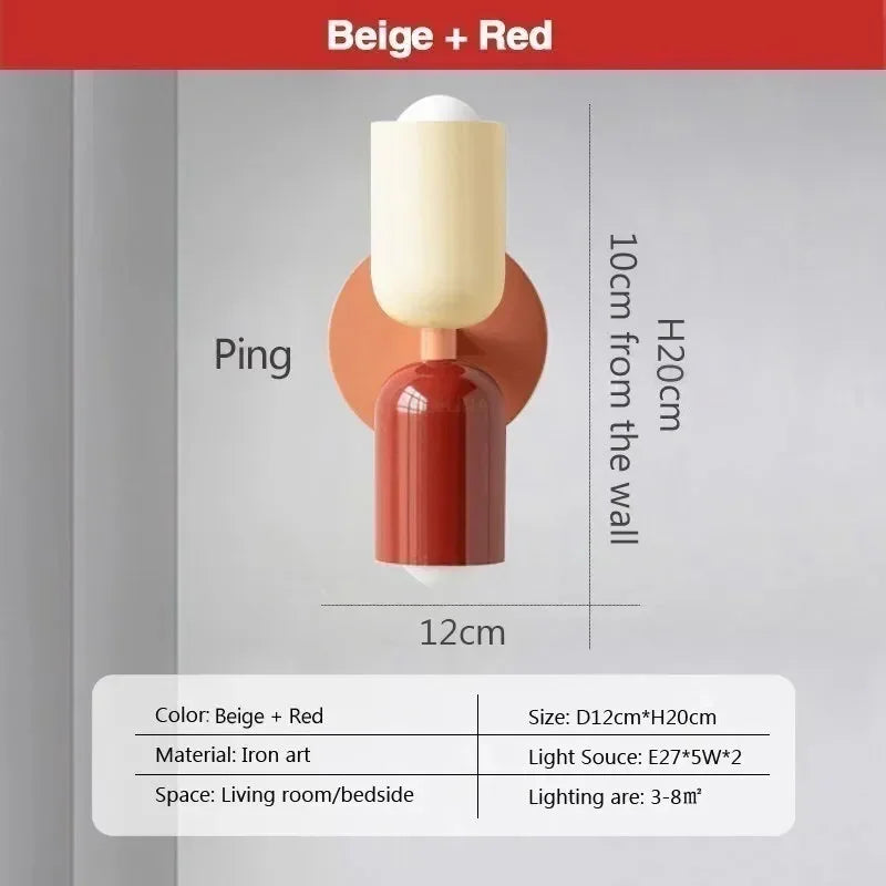 Nordic LED Wall Lamps – Modern Minimalist Double Wall Lamp for Living Room, Bedroom, Study and Indoor Decoration