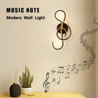Modern LED Wall Lamp - Music Note Wall Lamp for Bedroom, Living Room and Office, On/Off Touch, Up and Down Light Direction, Indoor Decoration