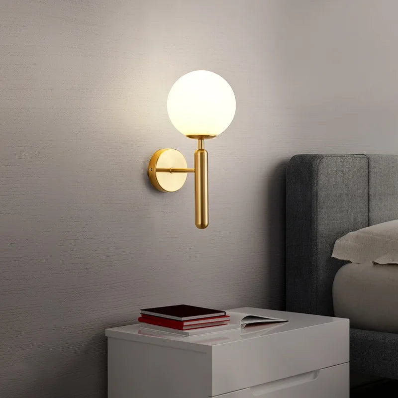 Modern LED Wall Lamp – Interior Wall Lamp for Hotel, Bathroom, Bedroom, Living Room, Hall & Corridor, E27 Three-Color Adjustable, AC Powered