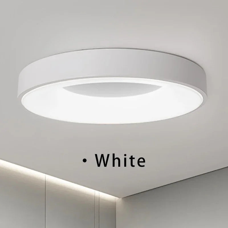 Modern Macaron LED Ceiling Lamp - Adjustable round design with remote control dimming for bedroom, living room, and hallway