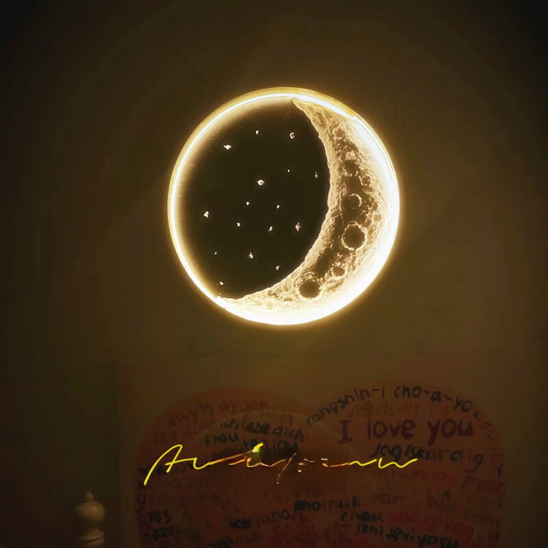 DIY Floating Moon Night Table Lamp