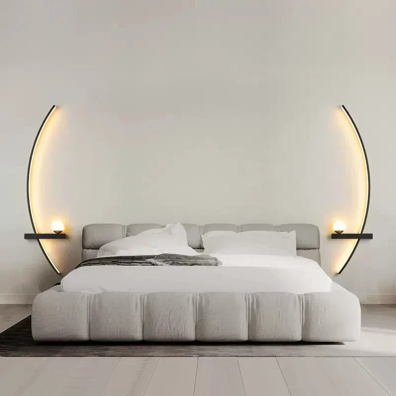 Modern LED Wall Lamp Black Gold - Elegant long stripe design for versatile lighting