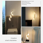 Nordic LED Pendant Lamp – Modern Pendant Lamp for Living Room, Bedroom, Dining Table and Hallway – Golden Acrylic Lamp Shades, Interior Decoration