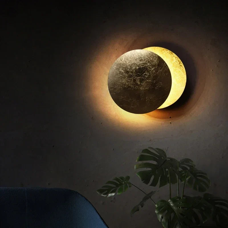Modern Eclipse Wall Lamp – Round LED wall lamp for bedroom, hallway, entrance, and living room