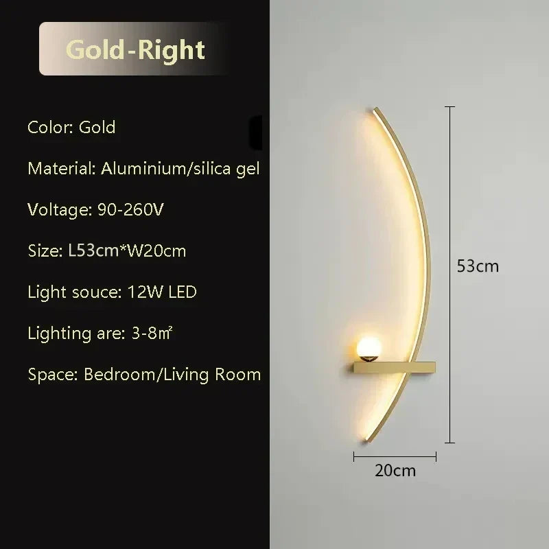 Modern LED Wall Lamp – Aluminum 53 cm long Light Bar for bedroom, living room, hallway and indoor use – Dimmable with remote control
