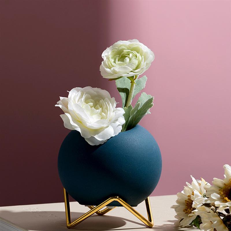 Abstract Colors Ceramic Flower Pots with Stand