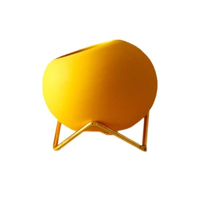 Abstract Colors Ceramic Flower Pots with Stand