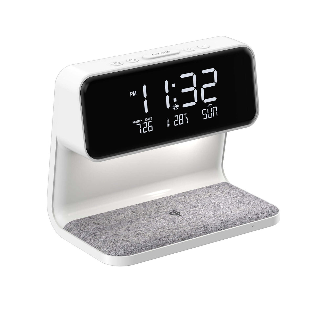 Creative 3 In 1 Nightstand Lamp Wireless Charging LCD Screen Alarm Clock Wireless Phone Charging Station