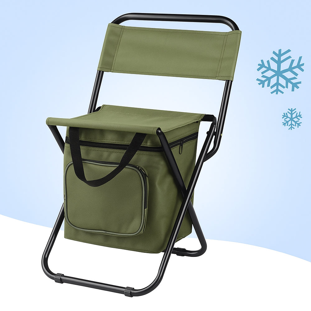 Chillpack Outdoor Chair – Folding Camping Chair with Backrest and Integrated Cooler Bag