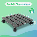 WPC Plant Roller Square with Wheels Load Capacity 80 kg