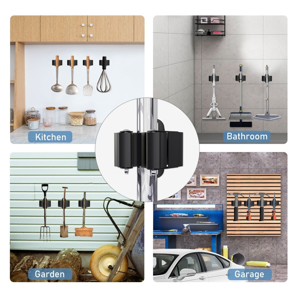Tidygard – Durable Wall-Mounted Garden Tool Holder with Anti-Slip Clamps for Garage and Shed Organization